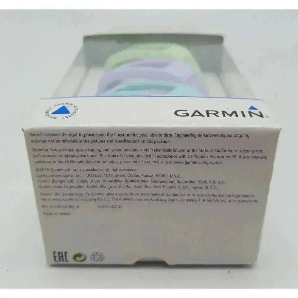 NEW Garmin OEM Vivofit 2 Bands Large 3-Pack Pastel Green Purple Blue Colors NOS